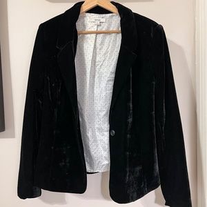 KENSIE Velvet Blazer, Black, Size L